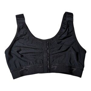 Marena Recovery Bra Bra 38B/ 38C Post-Surgical Compression Black Front Hook